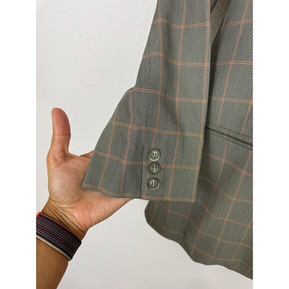 Emporio Armani Vintage Plaid Wool Blend Blazer Made in Italy Size 42 - Picture 5 of 11